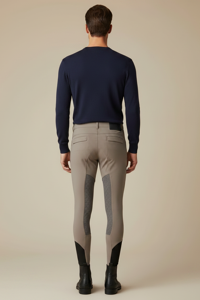 Pantalon Équitation Beige Homme Adhérent Silicone Confortable - Polyester - vue 2