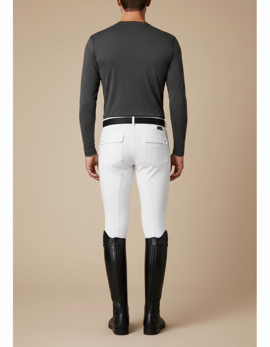 Pantalon Blanc Equitation Concours - Polyester - vue 2