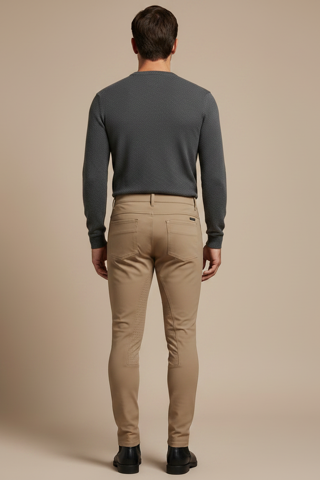 Pantalon Équitation Beige Homme Silicone Ajusté Moderne - Polyester - vue 2