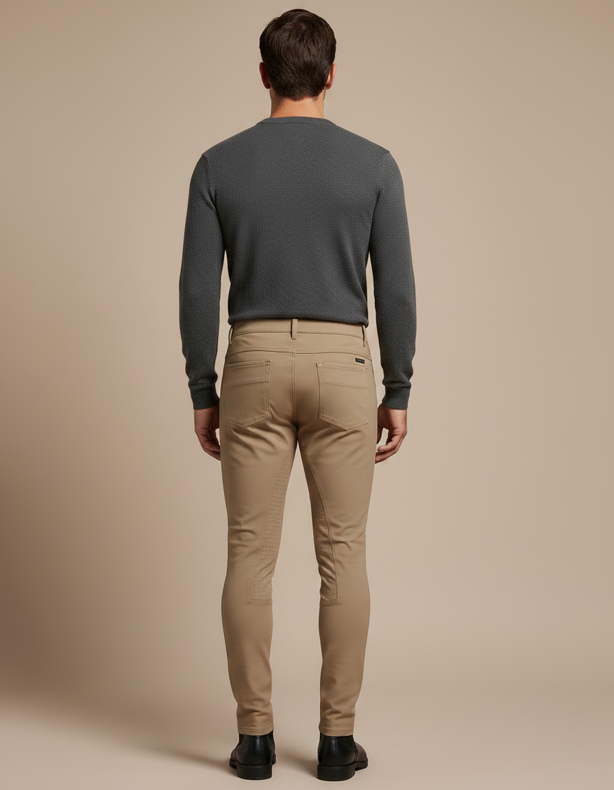 Pantalon Équitation Beige Homme Silicone Ajusté Moderne - Polyester - vue 2