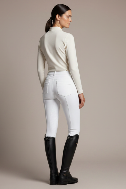 Pantalon Équitation Blanc Silicone Adulte Élégant Confortable - Polyester - vue 2