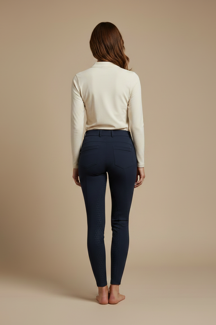 Pantalon Équitation Marine Silicone Ajusté Femme Élégant - Polyester - vue 2