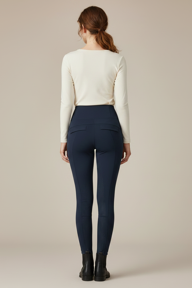 Pantalon Équitation Marine Femme Adulte Silicone Grip - Polyester - vue 2