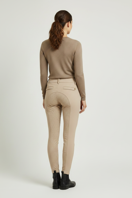 Pantalon Équitation Beige Femme Adulte Silicone Ajusté - Polyester - vue 2