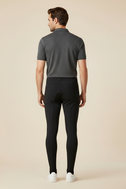Pantalon Équitation Noir Silicone Ajusté Homme Élastique - Polyester - vue 2