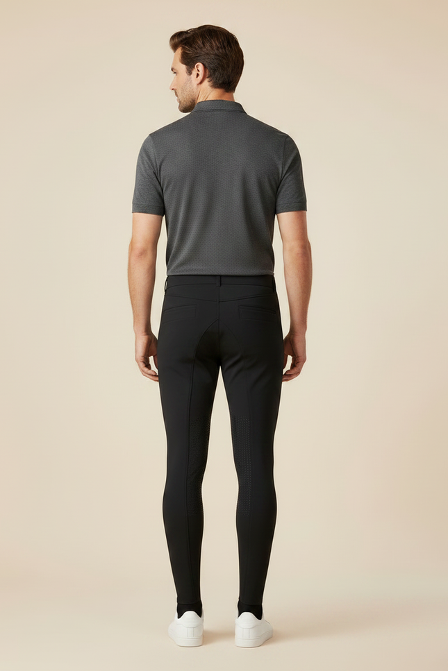 Pantalon Équitation Noir Silicone Ajusté Homme Élastique - Polyester - vue 2
