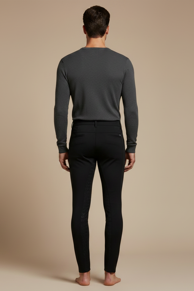 Pantalon Équitation Noir Silicone Homme Stretch Adhérent Sport - Polyester - vue 2