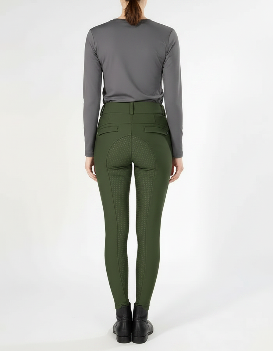 Pantalon Equitation Vert Sapin - Polyester - vue 2