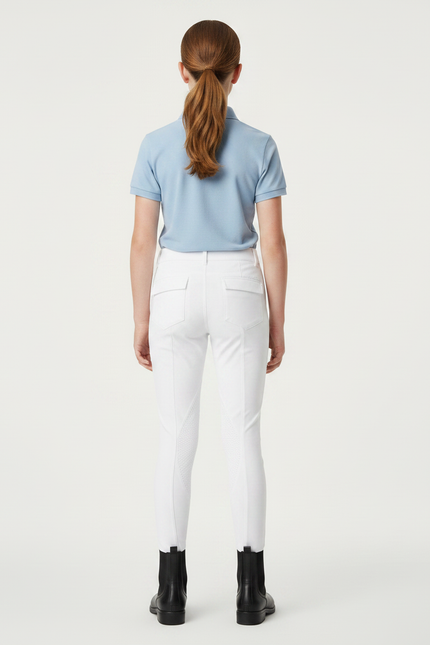 Pantalon Équitation Blanc Enfant Silicone Adhérent Ajusté - Polyester - vue 2