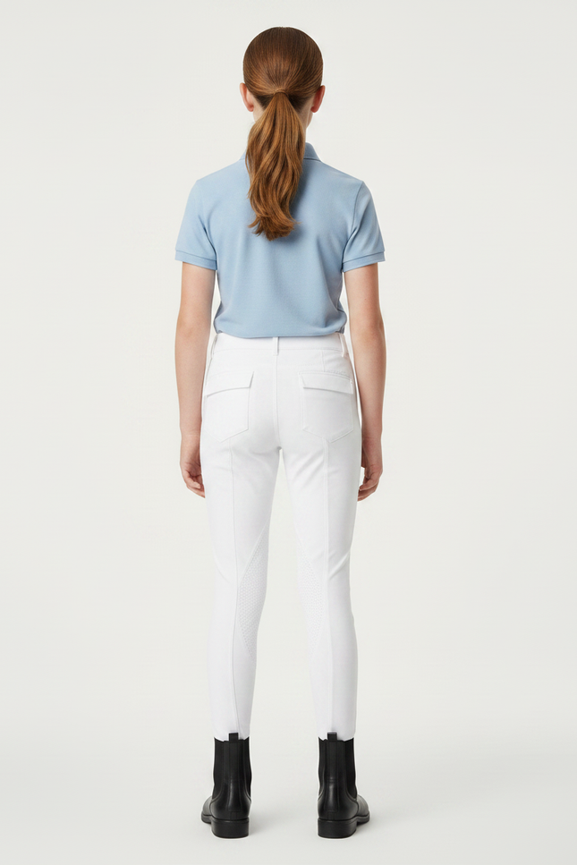 Pantalon Équitation Blanc Enfant Silicone Adhérent Ajusté - Polyester - vue 2