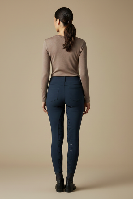 Pantalon Équitation Marine Silicone Élégant Taille Boutons - Polyester - vue 2
