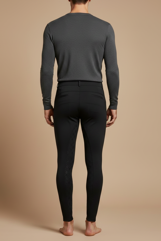 Pantalon Équitation Noir Adulte Silicone Adhérent Confortable - Polyester - vue 2