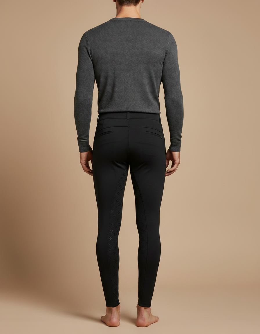 Pantalon Équitation Noir Adulte Silicone Adhérent Confortable - Polyester - vue 2