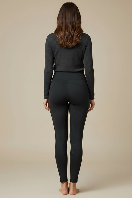 Pantalon Équitation Noir Silicone Poches Latérales Femme - Polyester - vue 2
