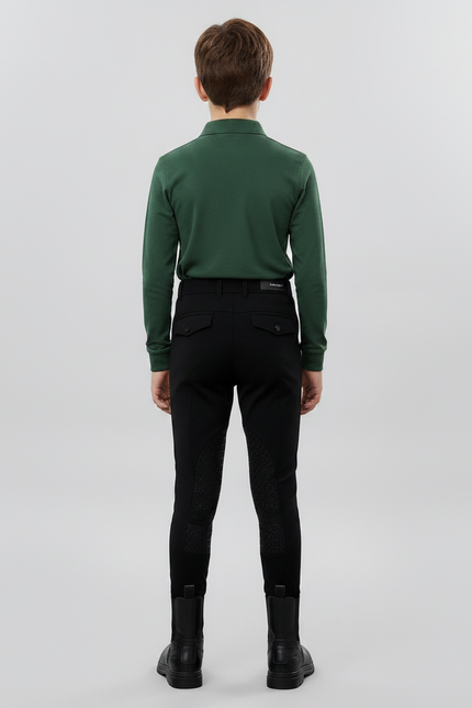 Pantalon Équitation Noir Garçon Silicone Ajusté Confortable - Polyester - vue 2