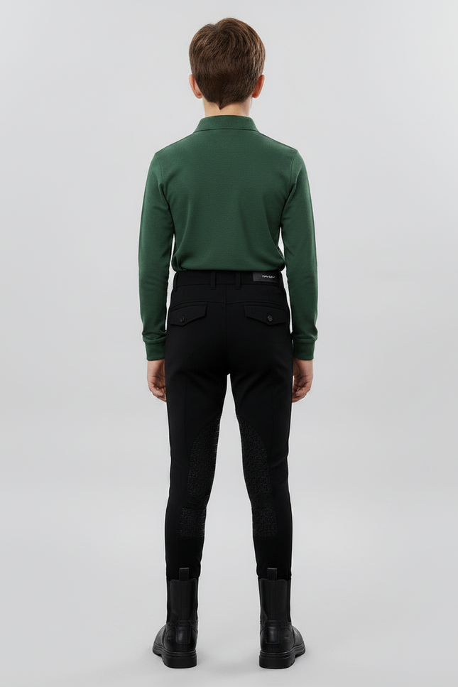 Pantalon Équitation Noir Garçon Silicone Ajusté Confortable - Polyester - vue 2