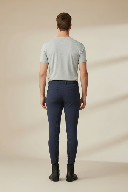 Pantalon Équitation Marine Silicone Homme Ajusté Respirant - Polyester - vue 2