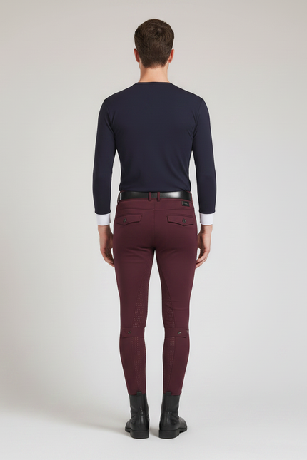 Pantalon Équitation Bordeaux Homme Silicone Ajusté Élégant - Polyester - vue 2