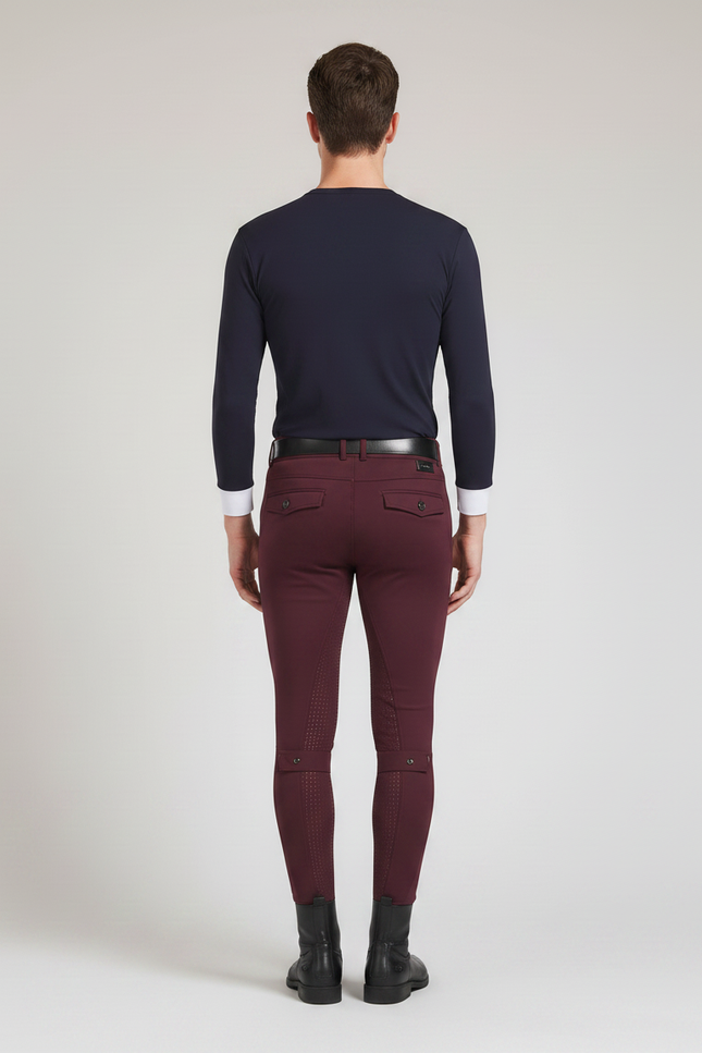 Pantalon Équitation Bordeaux Homme Silicone Ajusté Élégant - Polyester - vue 2