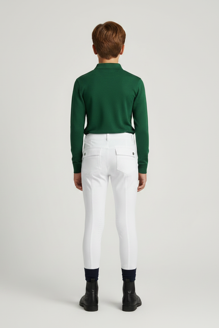 Pantalon Équitation Blanc Silicone Enfant Ajusté Confortable - Polyester - vue 2