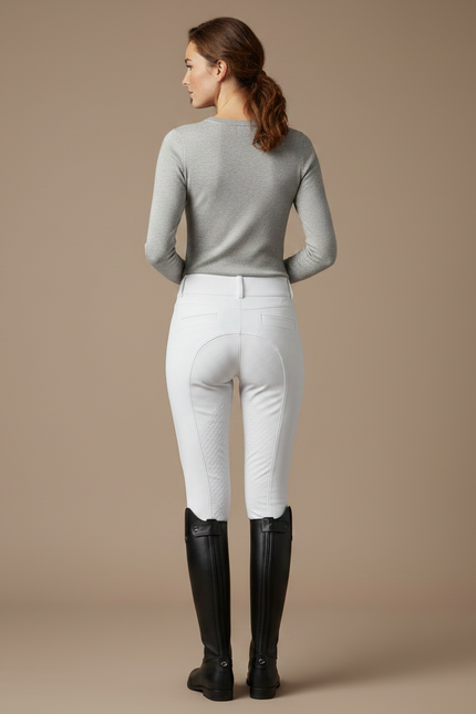 Pantalon Équitation Blanc Femme Ajusté Silicone Poches - Polyester - vue 2