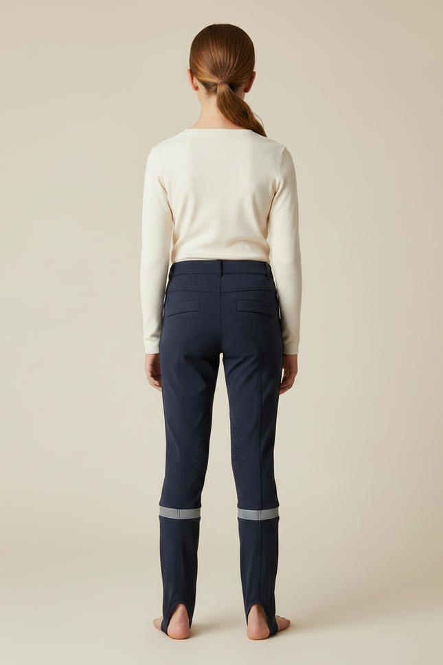 Pantalon Équitation Marine Enfant Silicone Ajusté Réfléchissant - Polyester - vue 2
