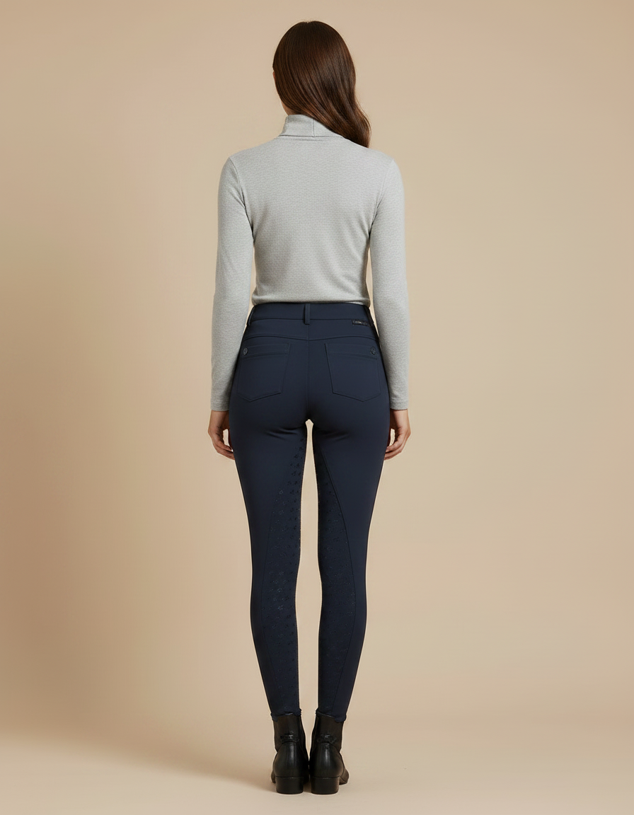 Pantalon Équitation Marine Silicone Adulte Ajusté Étoiles - Polyester - vue 2