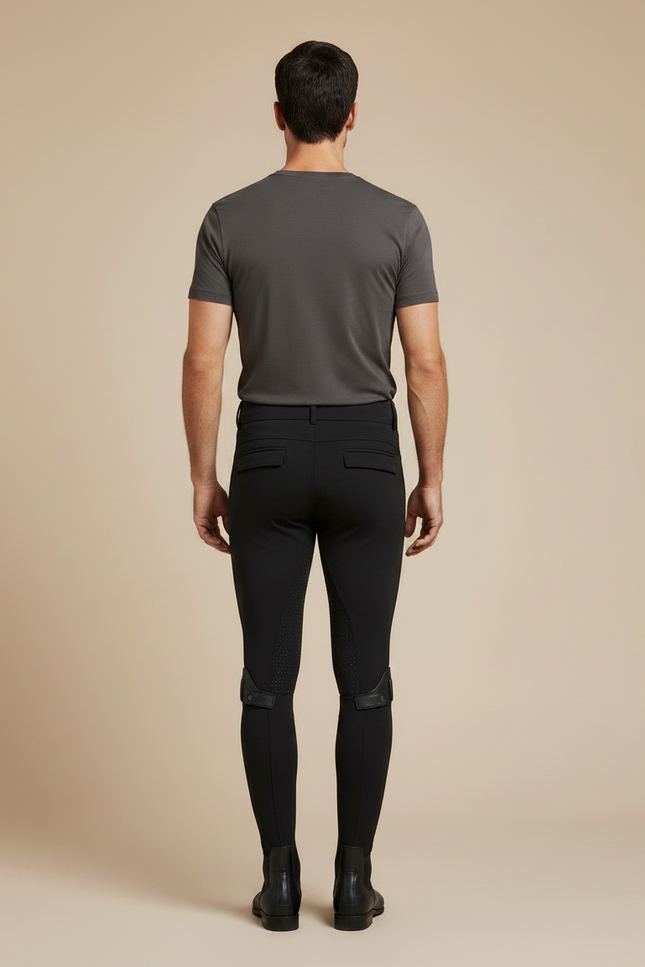 Pantalon Équitation Noir Homme Adhérent Ajusté Silicone - Polyester - vue 2