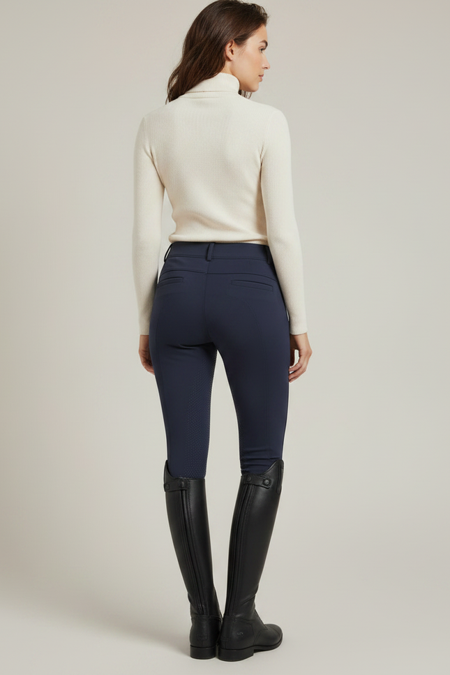 Pantalon Équitation Femme Bleu Marine Slim - Polyester - vue 2