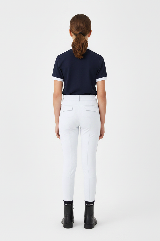 Pantalon Équitation Blanc Enfant Ajusté Stretch Confortable - Polyester - vue 2