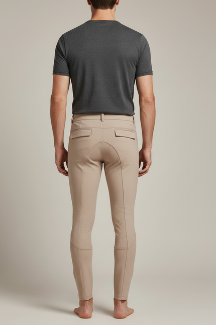Pantalon Équitation Beige Homme Silicone Ajusté Respirant - Polyester - vue 2