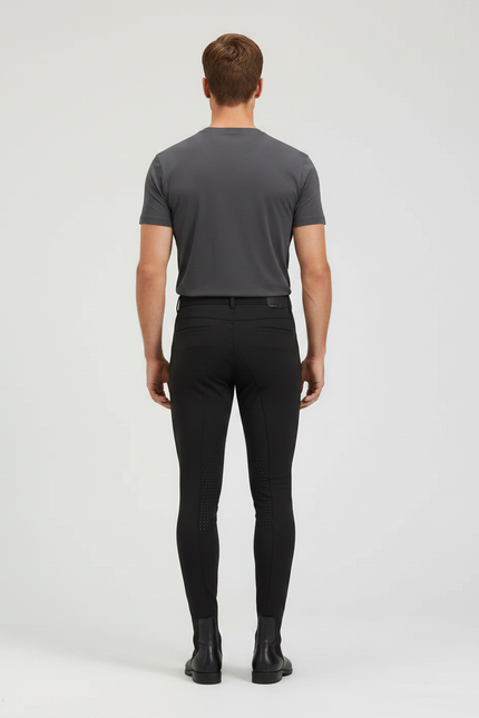 Pantalon Équitation Noir Homme Silicone Ajusté Stretch - Polyester - vue 2