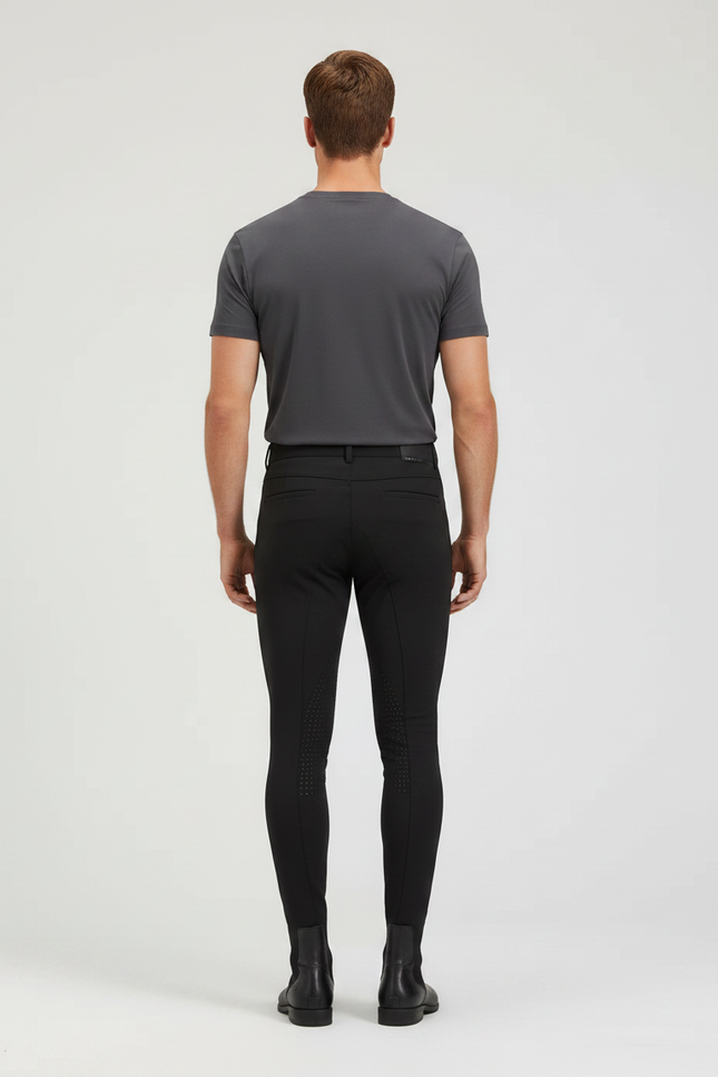 Pantalon Équitation Noir Homme Silicone Ajusté Stretch - Polyester - vue 2