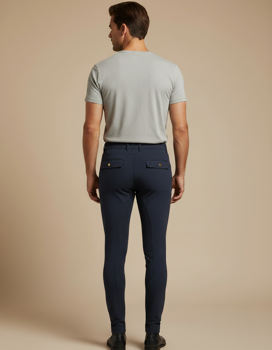 Pantalon Bleu Equitation - Marine Polyester - vue 2