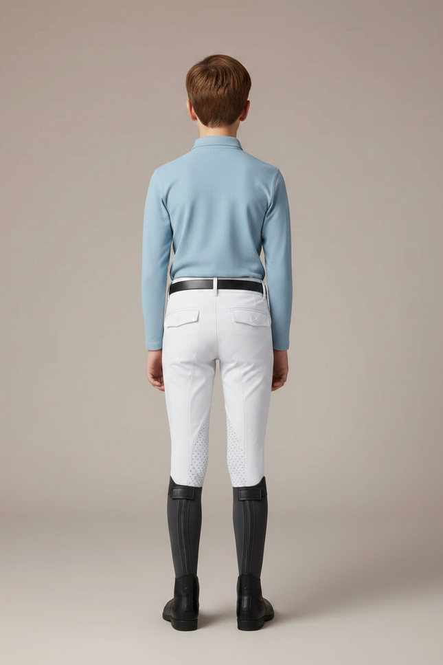 Pantalon Équitation Blanc Silicone Enfant Ajusté - Polyester - vue 2