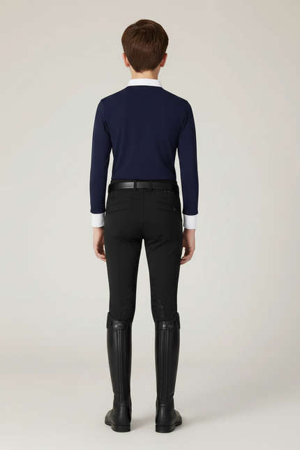 Pantalon Équitation Noir Enfant Silicone Ajusté - Polyester - vue 2