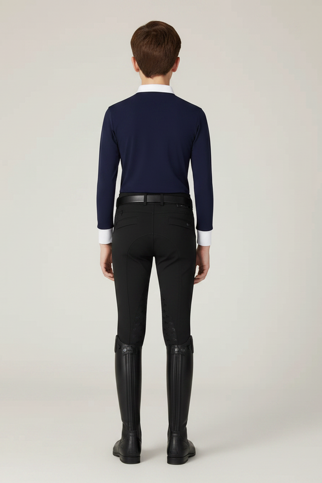 Pantalon Équitation Noir Enfant Silicone Ajusté - Polyester - vue 2