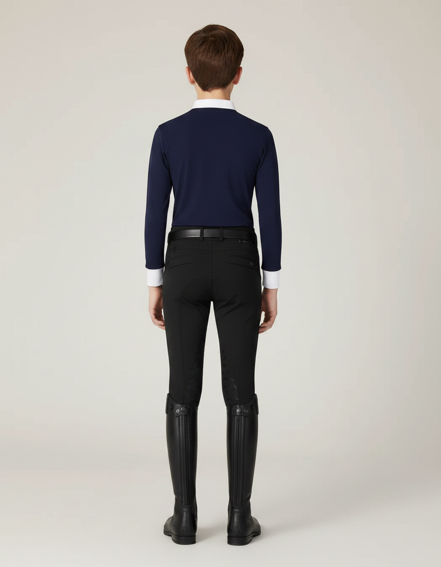 Pantalon Équitation Noir Enfant Silicone Ajusté - Polyester - vue 2