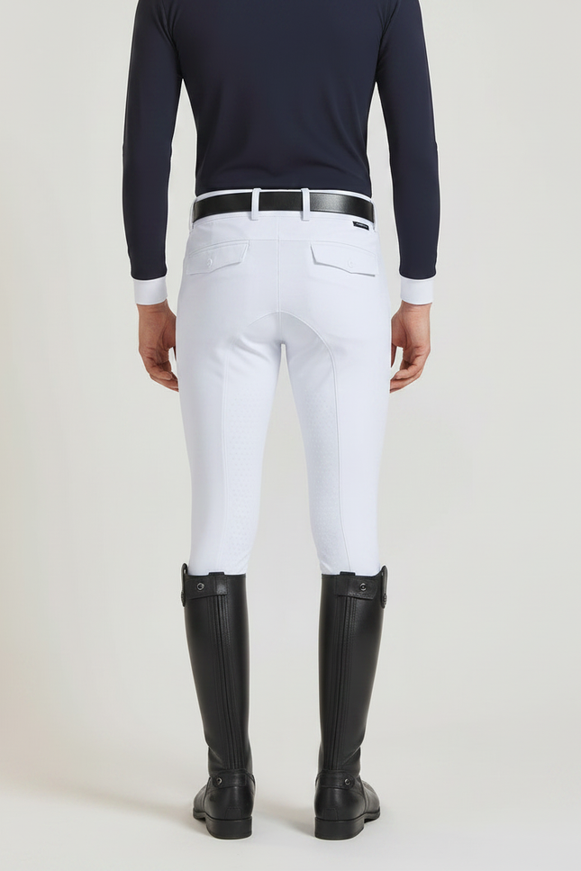 Pantalon Équitation Blanc Homme Silicone Ajusté Élégant - Polyester - vue 2