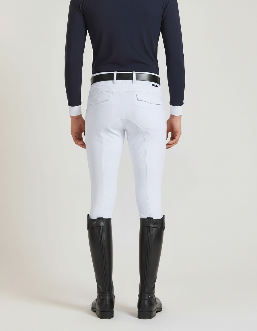 Pantalon Équitation Blanc Homme Silicone Ajusté Élégant - Polyester - vue 2