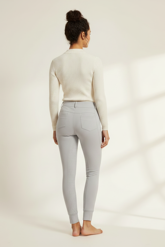 Pantalon Équitation Gris Femme Silicone Taille Haute Ajusté - Polyester - vue 2