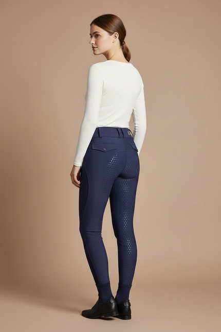 Pantalon Équitation Bleu Marine Silicone Femme Ajusté - Polyester - vue 2
