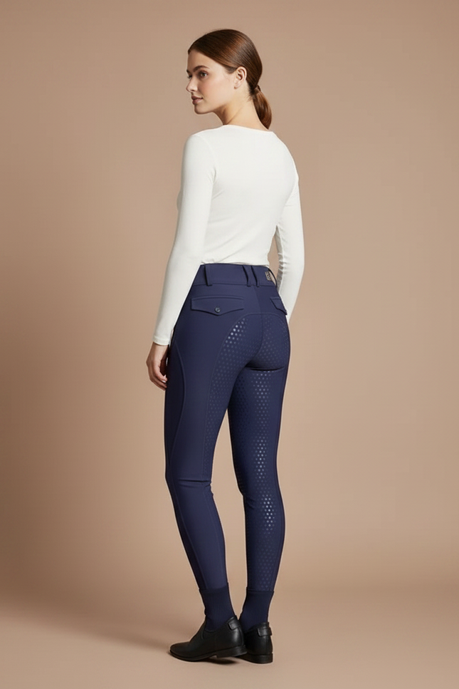 Pantalon Équitation Bleu Marine Silicone Femme Ajusté - Polyester - vue 2