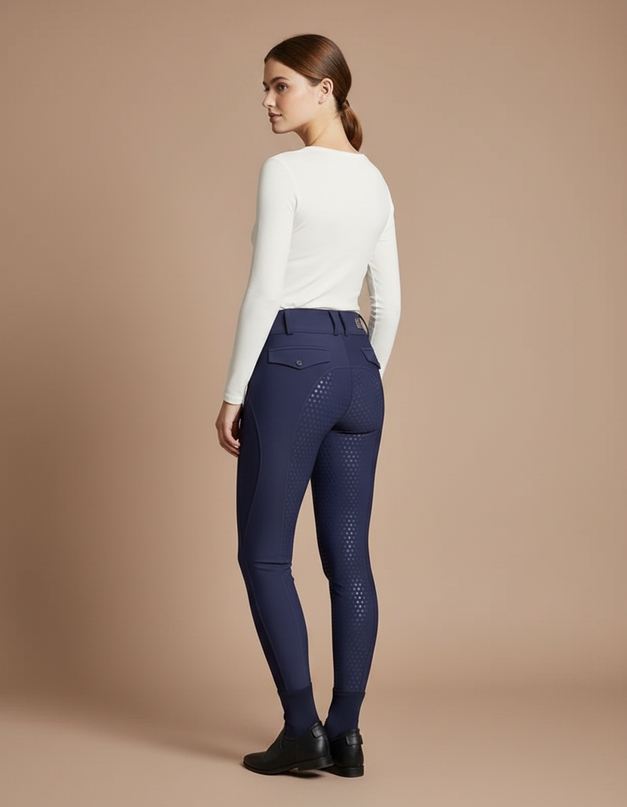 Pantalon Équitation Bleu Marine Silicone Femme Ajusté - Polyester - vue 2