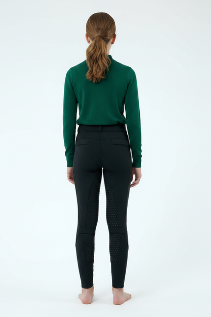 Pantalon Équitation Noir Fille Silicone Full-Seat Élégant - Polyester - vue 2