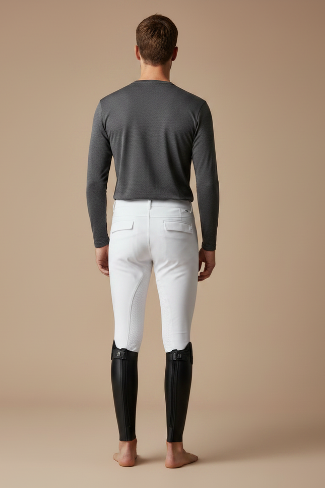 Pantalon Équitation Blanc Homme Silicone Ajusté Respirant - Polyester - vue 2