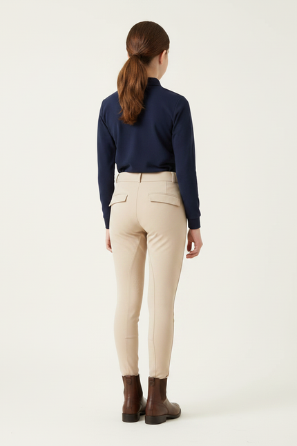 Pantalon Équitation Beige Enfant Confortable Ajusté Poches - Polyester - vue 2