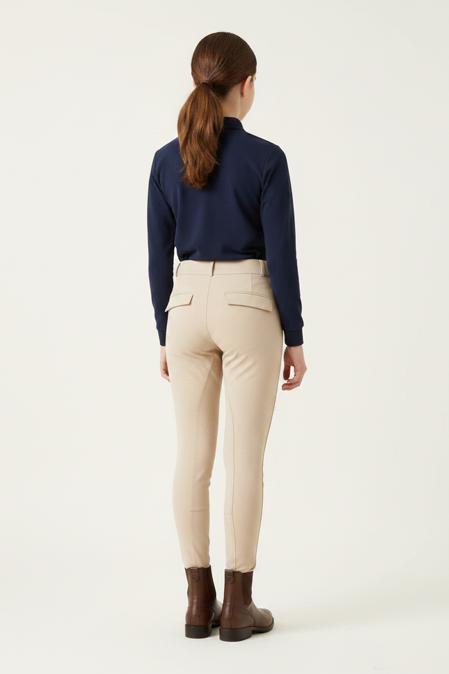 Pantalon Équitation Beige Enfant Confortable Ajusté Poches - Polyester - vue 2