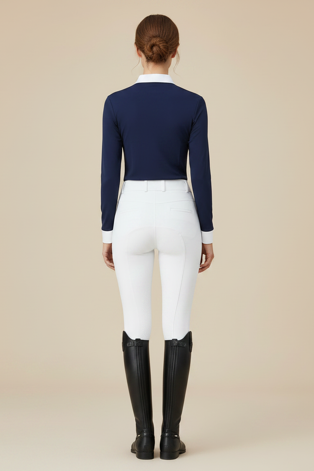 Pantalon Équitation Blanc Femme Ajusté Confortable Silicone - Polyester - vue 2