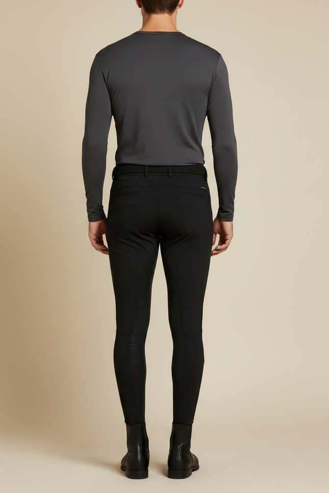 Pantalon Équitation Noir Adhérent Silicone Homme Stretch - Polyester - vue 2